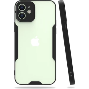 iPhone 12 Mini Kılıf Platin Matte Silikon Arka Kapak Siyah