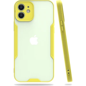 iPhone 12 Mini Kılıf Platin Matte Silikon Arka Kapak Sarı