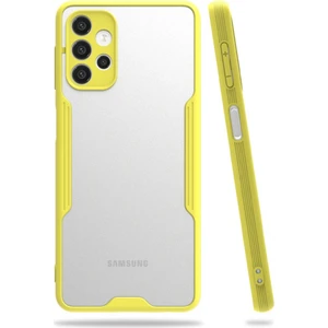 Samsung Galaxy A72 Kılıf Platin Matte Silikon Arka Kapak Sarı