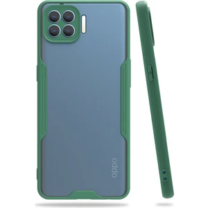 Oppo Reno4 Lite Kılıf Platin Matte Silikon Arka Kapak Koyu Yeşil