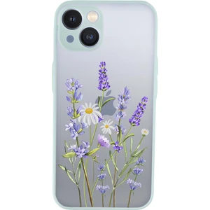 iPhone 13 Uyumlu Lavender Desenli Kamera Korumalı Buzlu Şeffaf Lüx Telefon Kılıfı Yeşil