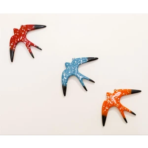 Antioch Artdesign Üçlü Kırlangıç Duvar Süsü Üçlü Kuş Bahçe Balkon Süsü Ev Dekor Hediyelik Eşya