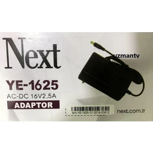 Santral Adaptör 16V 2.5A 5.5x2.5  YE-1625-1605