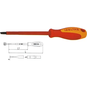 Izeltaş 1000V Izoleli Elektrikçi Düz Uçlu Tornavida 4X100 mm Vde