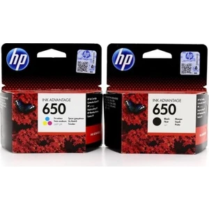 Hp CZ101AE + CZ102AE 650 Siyah + Renkli Kartuş Seti