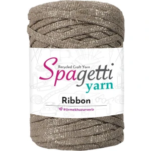 Spagettiyarn Kapalı Bej Simli Ribbon Ip 9 (Altın Sim)