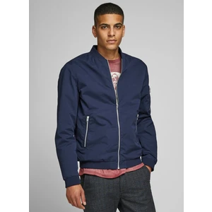 Jack & Jones 12165203_Jjerush Bomber Noos Bomber Yaka Uzun Kollu Normal Kalıp Düz Lacivert Erkek Mo
