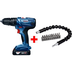 Gsb 180-Lİ 18V 2AH Darbeli Akülü Vidalama Şarjlı Matkap + Bosch 10 Parça Esnek Bükülebilir Vidalama Uzatma Adaptörü