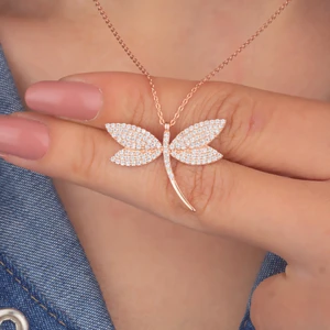 Miavi Silver 925 Ayar Gümüş Zirkon Taşlı Yusufçuk Kolye