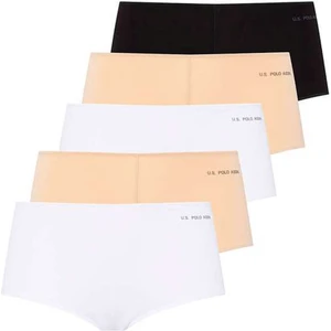U.S. Polo Assn. 67004 Kadın Siyah-Ten-Beyaz-Ten-Beyaz 5'li Kıl Lastikli Şort Boxer