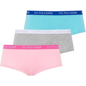 U.S. Polo Assn. 66115 Kadın Pembe-Gri-Mint 3'lü Şort