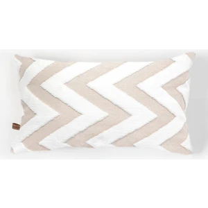 Bohem Özel Tasarım Punch Panç Desen Dikdörtgen Kırlent Kılıfı  Line Bej