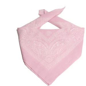 Ükb-Pembe Şal Desen Damla Tasarım Kare Bandana