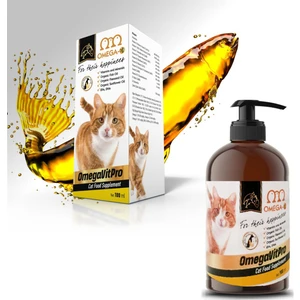 OmegaVitPro Kediler için Multivitamin Somon Balık Yağı 100 ml
