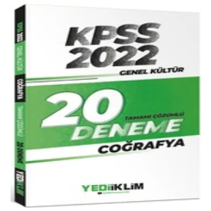 Yediiklim Yayınları 2022 KPSS  genel Kültür Coğrafya Tamamı Çözümlü 20 Deneme Sınavı