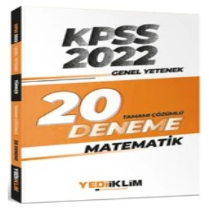 Yediiklim Yayınları 2022 KPSS Genel Yetenek Matematik Tamamı Çözümlü 20 Deneme Sınavı