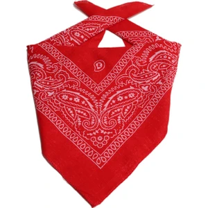 Ükb-Kırmızı Şal Desen Damla Tasarım Kare Bandana