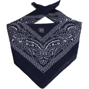 Ükb-Lacivert Şal Desen Damla Tasarım Kare Bandana