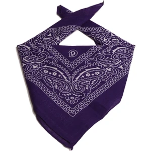 Ükb-Mor Şal Desen Damla Tasarım Kare Bandana