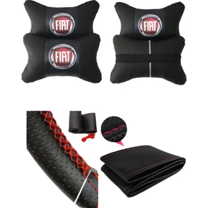 Ayaz Grup Fiat Fiorino (2008-2015) Dikmeli Direksiyon Kılıfı + 5D Boyun Yastığı 2'li Set