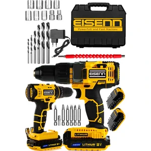 Germany Technology Multi Series 58 V Darbeli Samsung Çift Akülü Metal Şanzıman Matkap + 27 Pcs Set