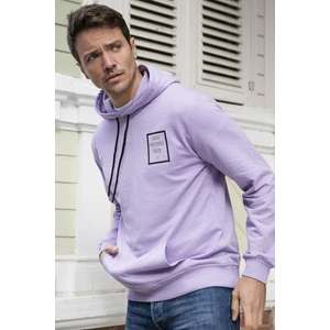 Slim Fit Baskılı Kapüşonlu Kanguru Cepli Pamuklu Sweat Erkek Sweat 5414015