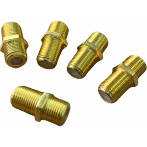 Ata Elektronik 5 Adet Gold Uç Ef Fe F Konnektör F Ara Konnektör Uydu Kablosu Ara Uzatma Birleştirme Konnektör