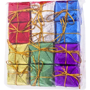 Alışveriş Zamanı Yılbaşı Hediye Paketi Renkli Ağaç Süsü 3 cm 12 Li