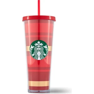 Starbucks®  Kırmızı- Altın Şeritli Termos 710ML - 11128458