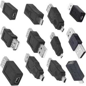 12 Adet / Takım Otg USB 2.0 Bir Erkek Kadın Mikro-B Değiştirici Veri Dönüştürücü (Yurt Dışından)