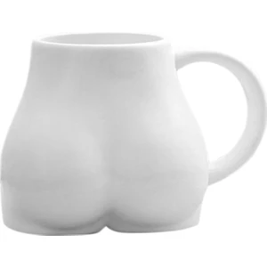 300 ml Seramik Kahve Popo Şekli Kahve Kupa Nordic Dekor Beyaz (Yurt Dışından)