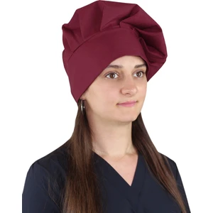 Dr. Mia  Alpaka Kumaş Mantar Aşçı Şef Şapkası  Bordo