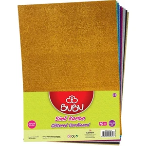 Karışık 10 Renk Simli Karton 20 x 30 cm