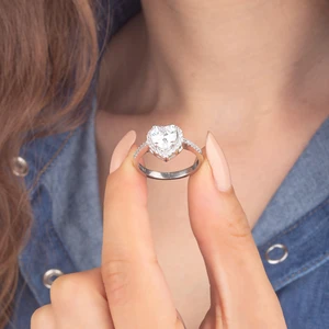 Miavi Silver 925 Ayar Gümüş Kalp Yüzük