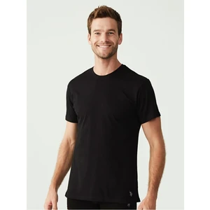 U.S. Polo Assn. 80196 Erkek 2'li Yuvarlak Yaka Kısa Kol Siyah Atlet