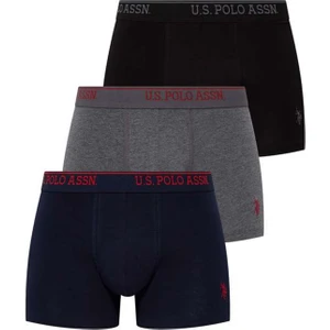 U.S. Polo Assn. 80097 Erkek 3'lü Boxer - Siyah&antrasit&lacivert