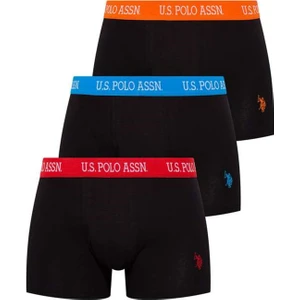U.S. Polo Assn. 80253 Erkek 3'lü Boxer - Siyah
