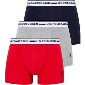 U.S. Polo Assn. 80431 Erkek 3'lü Boxer - Grimelanj&kırmızı&lacivert