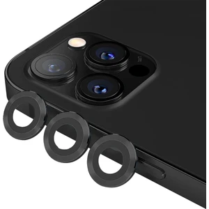 Mini Metal Ring Iphone 12 Pro Max Lens Koruyucu 3'lü Takım Siyah