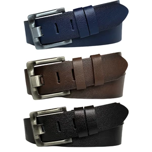 Deri 3'lü Geniş Dilli Set Siyah, Lacivert, Kahverengi 4.5 cm Kot, Spor Kemer