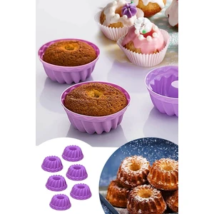 Renkli Silikon 6'lı Kek ve Muffin Kalıbı Qniayhome