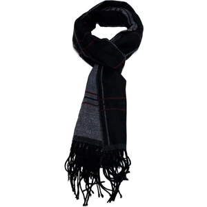 Gri - Siyah Kare Desen Erkek Kaşkol K339