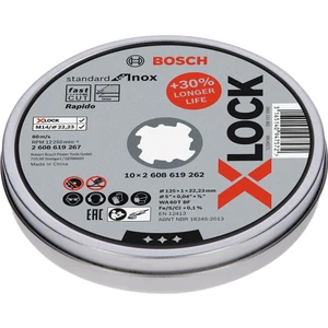 - X-Lock - 125*1,0MM Standard Seri Düz Inox (Paslanmaz Çelik) Kesme Diski (Taş) - Rapido 10'lu  2608619267