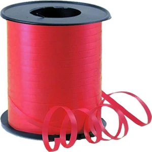 Bal10 Dünyası 200 Metre Kırmızı Renkli Düz Şerit Rafya 8 mm Balon Ipi Plastik Balon Süsleme Kurdelesi