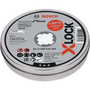 - X-Lock - 115*1,0MM Standard Seri Düz Inox (Paslanmaz Çelik) Kesme Diski (Taş) - Rapido 10'lu  2608619266