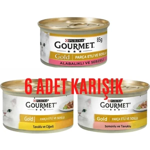 Gourmet Gold Parça Etli Karışık Kedi Konservesi 85G 6 Adet