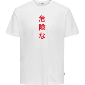 Only & Sons Erkek Beyaz Ejderha T-SHIRT-22018480
