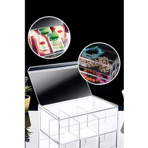 Box Up Şeffaf Kapaklı 6 Bölmeli Çay Kutusu
