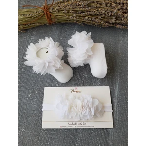 Pempem Bandana Kız Bebek Kısa Fırfır Çorap Bandana Set