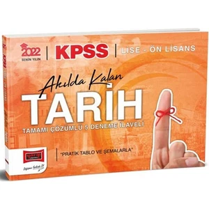 Yargı Yayınevi  KPSS 2022 Lise Ön Lisans Akılda Kalan Tarih Tamamı Çözümlü Ilaveli 5 Deneme
